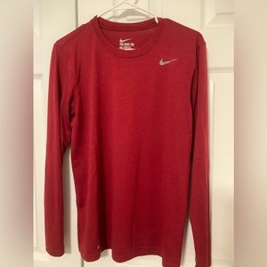 Women’s size small long sleeve nike dri fit shirt- red